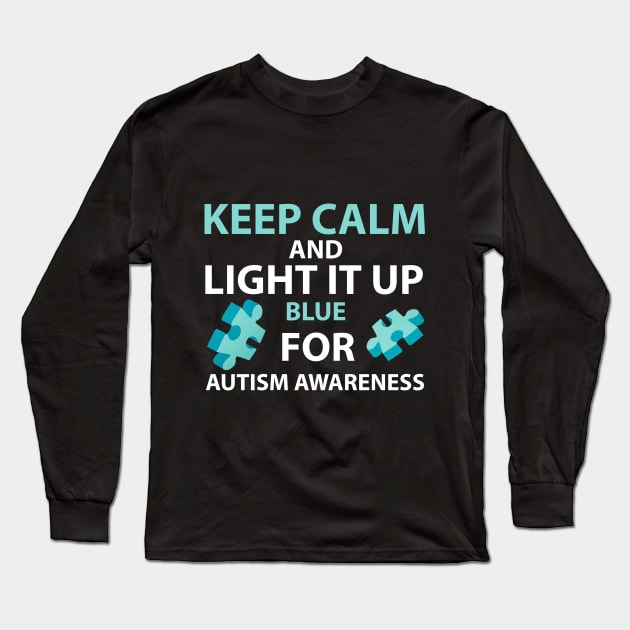 Autism Shirt Autism Awareness Shirt Keep Calm And Long Sleeve T-Shirt by nhatvv